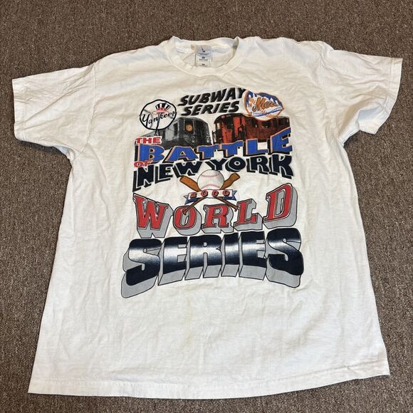 Y2K World Series 2000 Battle Of New York Subway Series T-Shirt Size XL (Stain) - Picture 1 of 8